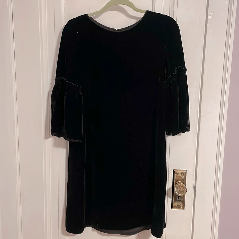 Black velvet boho dress